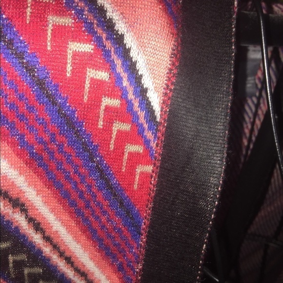 New Directions size small southwest print vest poncho fringe chevron - Picture 5 of 13